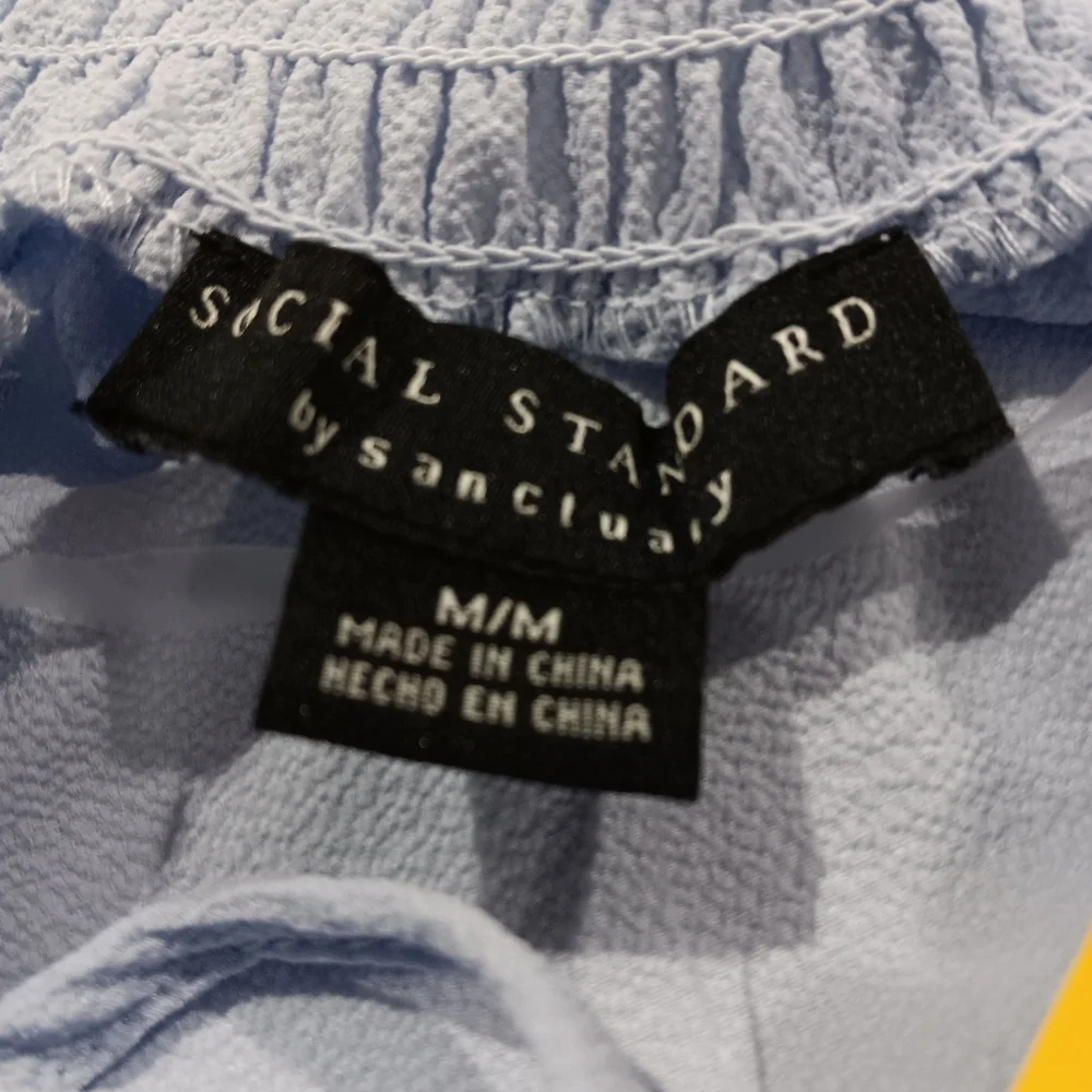 Social Standard by Sanctuary Women's Seaspray Blue Tallie Peasant Top (NWT) - Picture 3 of 7